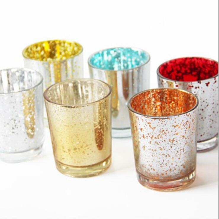 short glass candle holders