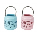 festival metal lantern with love design