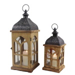 Garden decorative hurricane wooden camping lantern