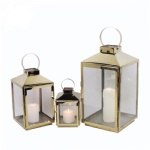 Metal lantern stainless steel candle holder indoor and outdoor decoration