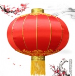 Outdoor Waterproof Traditional Round Red Chinese Fabric Silk Lanterns