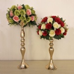 Wedding event gold silver metal flower vase candle holder