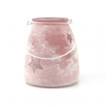 Powder Efferct Decorative Pink Star Glass Vase For Home Decoration