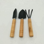 Child garden tools with printing handle, wood handle garden tools, 3pcs garden tool set