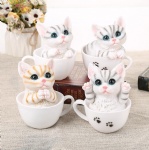 Cute little cat in cup unique resin crafts Customized handmade gifts