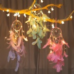 popular handmade indian dream catcher feather with led light home décor