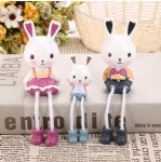 Lovely rabbit family resin crafts easter rabbit figurine home décor