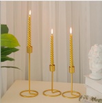 metal gold pillar taper candle holder simple style for wedding decor