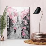 Famous romatic Eiffel Tower Paris street scene wall art canvas painting wall decor