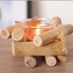 Christmas Mini wooden holder frames with glass tealight holder inside