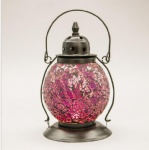 Hanging crackle glass mosaic metal lanterns for home&garden decor