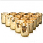 Mercury glass votive candle holder tealight candle holder set of 12