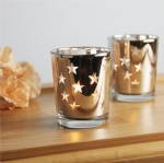 electroplating glass gold star candle holder votive tealight candle holder