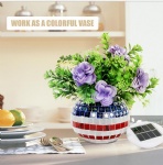 colorful Round Glass Mosaic solar led light glass vase