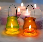 colorful special glass hurricane lantern wax candle holder