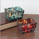 handmade mosaic glass rectangle storage box table decoration