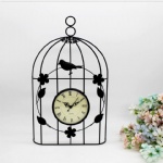 Bird cage metal wall clock home decoration iron clock