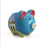 cute resin pig shape coin bank saving pot saving bank for children gift