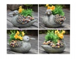 resin bird figurine flower planter for garden decor flower pot