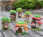 resin dwarf gnome garden Double flower pot planter