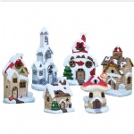 Resin Christmas White Snow Village House for christmas decor