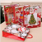 Shopping Bag Cheap Merry Christmas santa pattern Paper Gift Bag